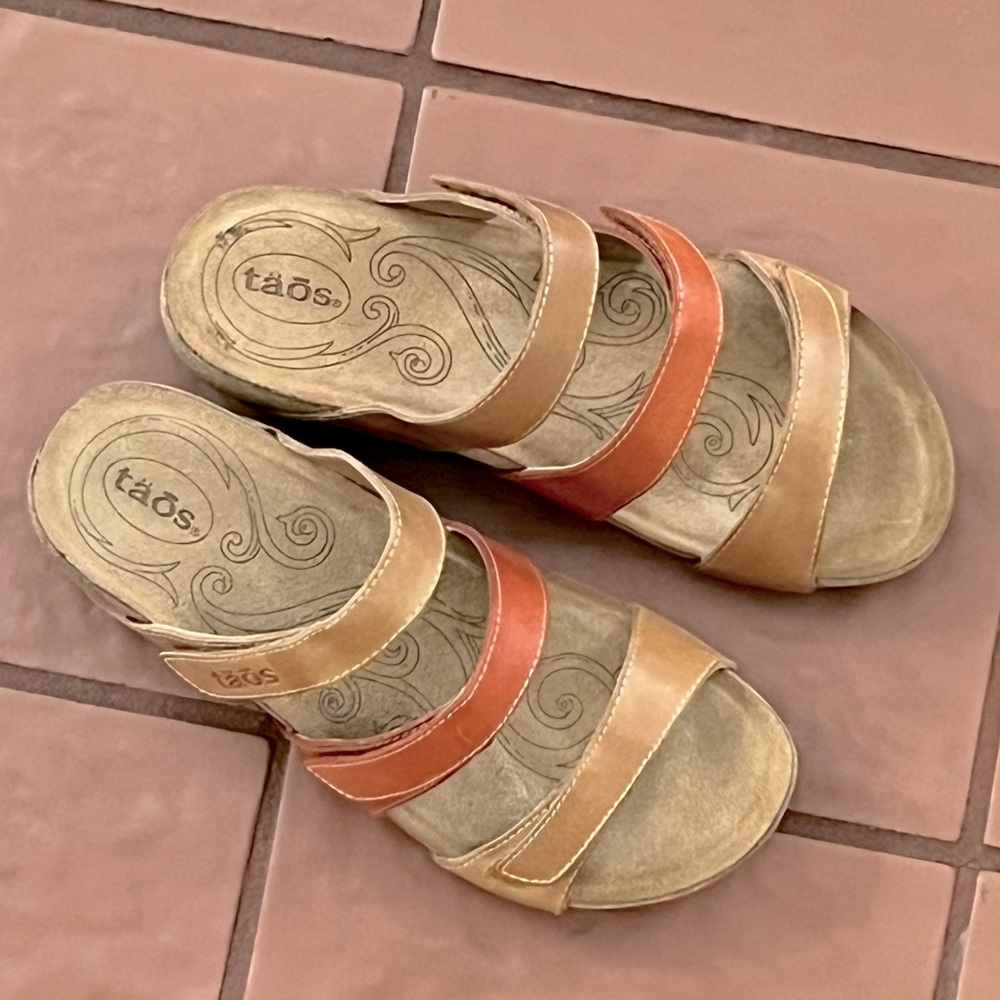 Taos footwear Triple Play Tan Multi Women’s 5 - 5.5 EU36 Sandals Velcro - Picture 5 of 13